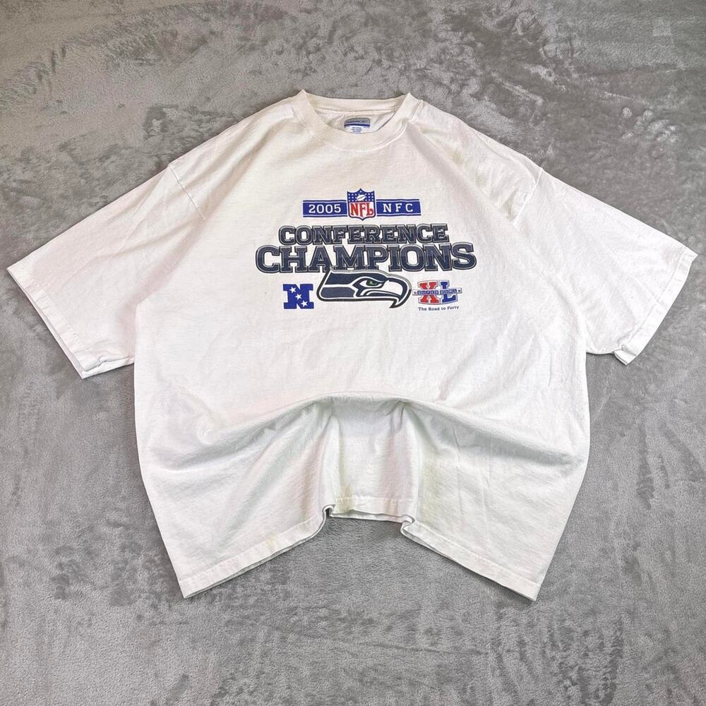 Vintage 2005 Seattle Seahawks NFC Conference Champions Reebok T-Shirt 2XL